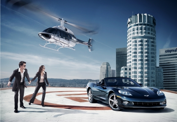 Photograph Bill Cash Zr1 Corvette On Helipad on One Eyeland